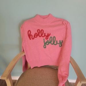 Holly Jolly pink Christmas Sweater